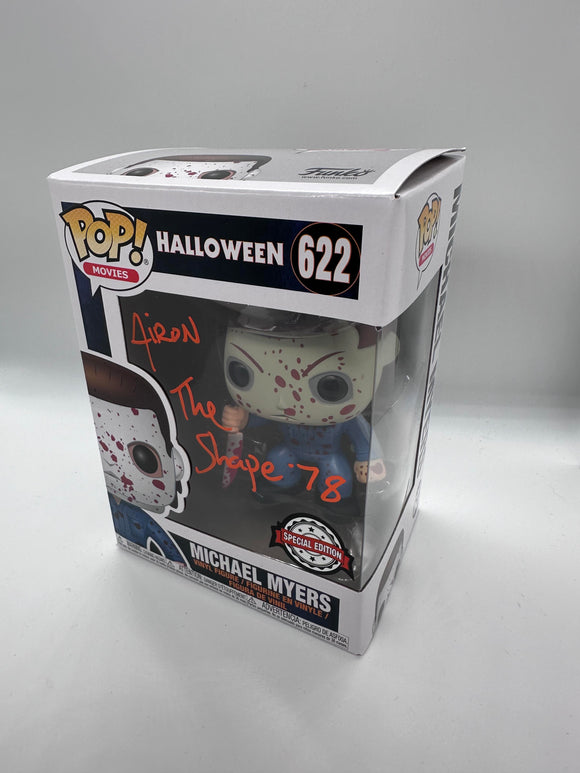 Airon Armstrong Michael Myers Funko signed in orange Paint Pen. Halloween