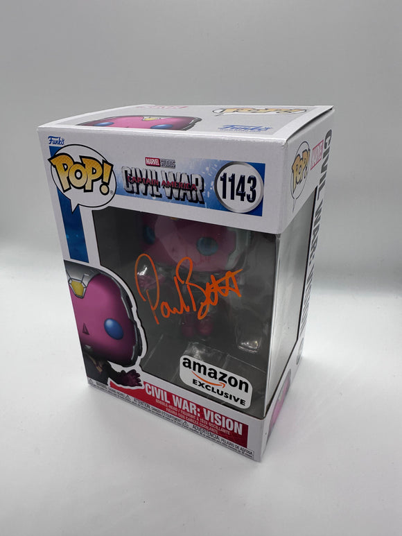 Paul Bettany signed Vision Funko 1143 signed in Orange