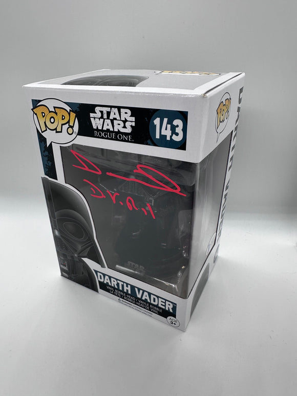Dan Naprous signed Darth Vader Funko signed in Red paint pen.