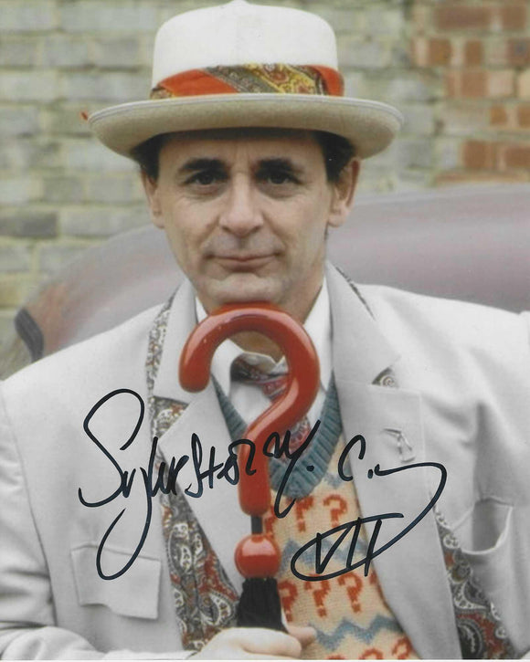 Sylvester McCoy 10x8 signed in black doctor Who