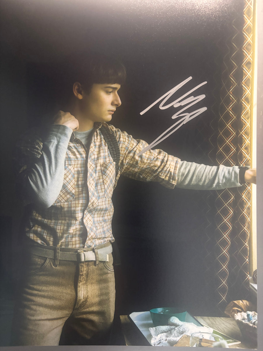 Noah Schnapp Stranger things 10x8 Signed in Silver Pen