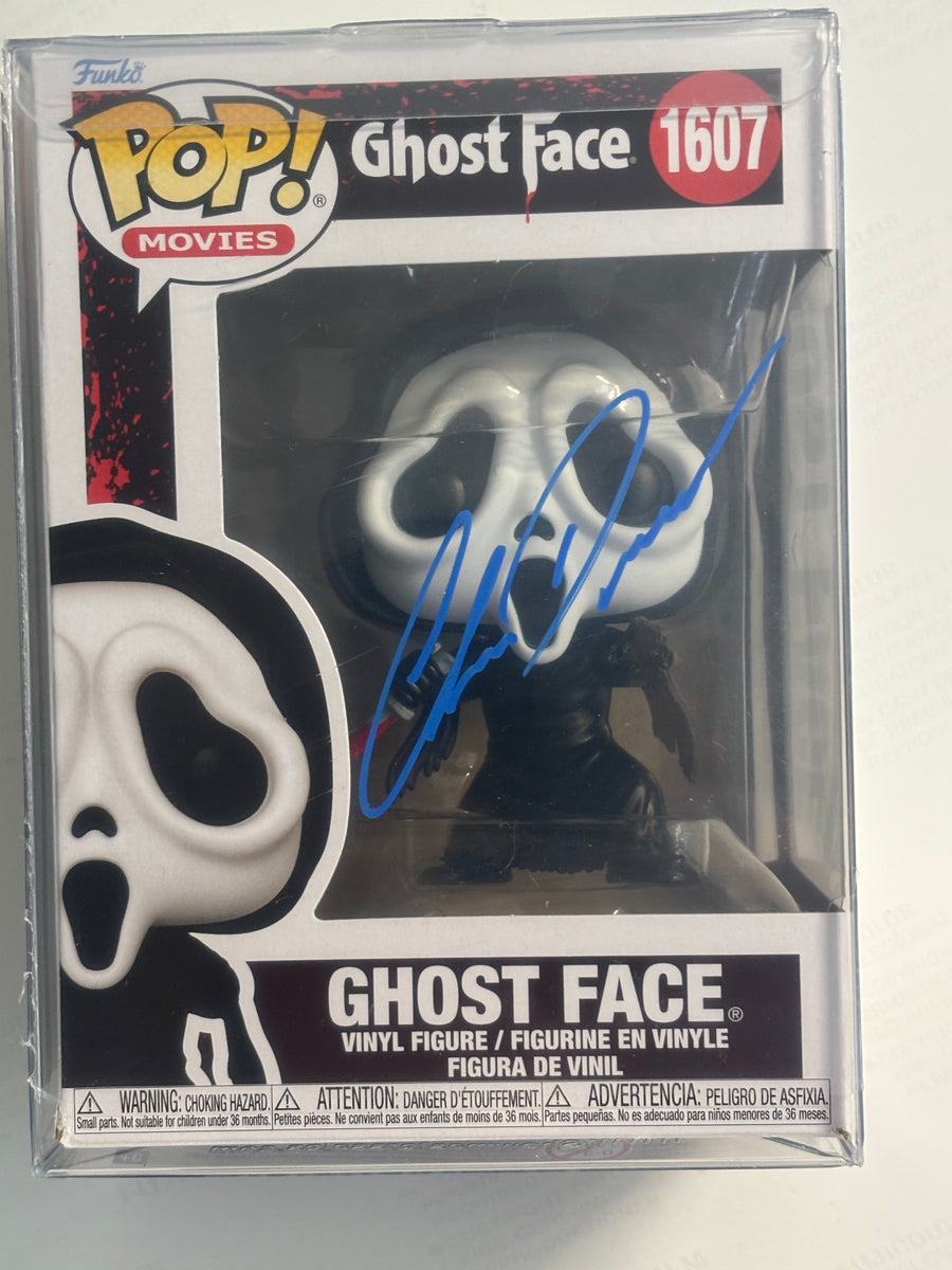 Chris Durand Signed Ghost Face Funko in Blue Paint Pen Scream