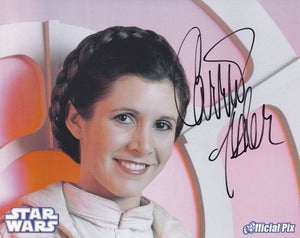 Carrie Fisher signed in Black Official Pix Litho
