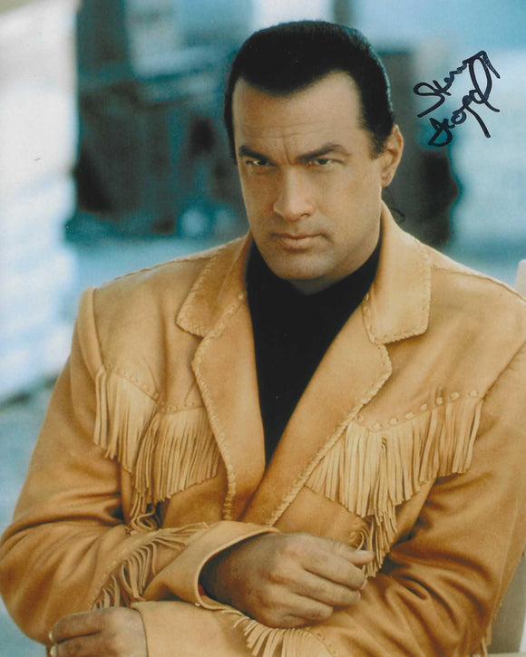 Stephen Seagal 10X8 Signed In Black