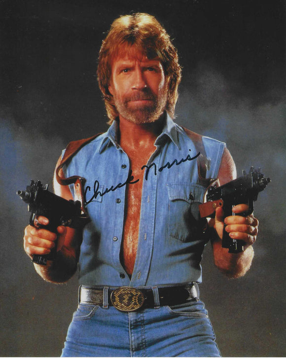Chuck Norris signed 10x8 in Black XXXX