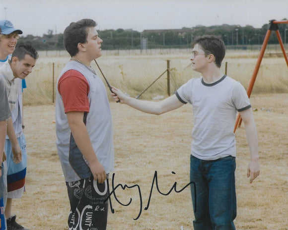 Harry Melling 10x8 signed in Black Harry Potter