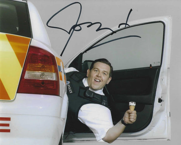 Nick Frost 10X8 Signed In Black Hot Fuzz