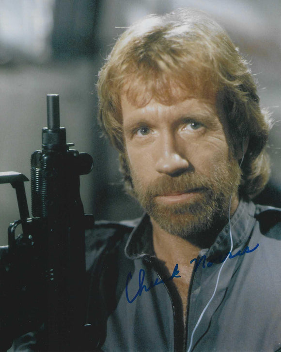 Chuck Norris signed 10x8 in Blue XXXX