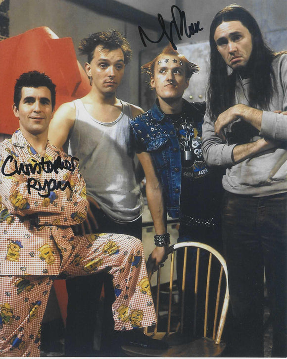 Christopher Ryan And Nigel Planer 10x8 signed in Black The Young Ones