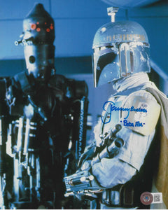 Jeremy Bulloch 10X8 Signed In Blue Star Wars With Beckett