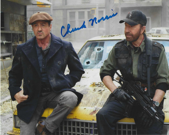Chuck Norris signed 10x8 in Blue XXXX