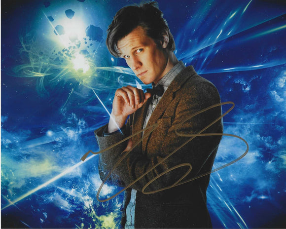 Matt Smith 10x8 signed in Gold Doctor Who