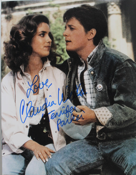 Claudia Wells signed in Blue 11x14 Back To The Future