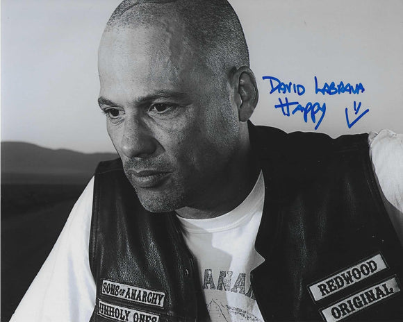 David Labrava 10x8 signed in Blue Sons of Anarchy
