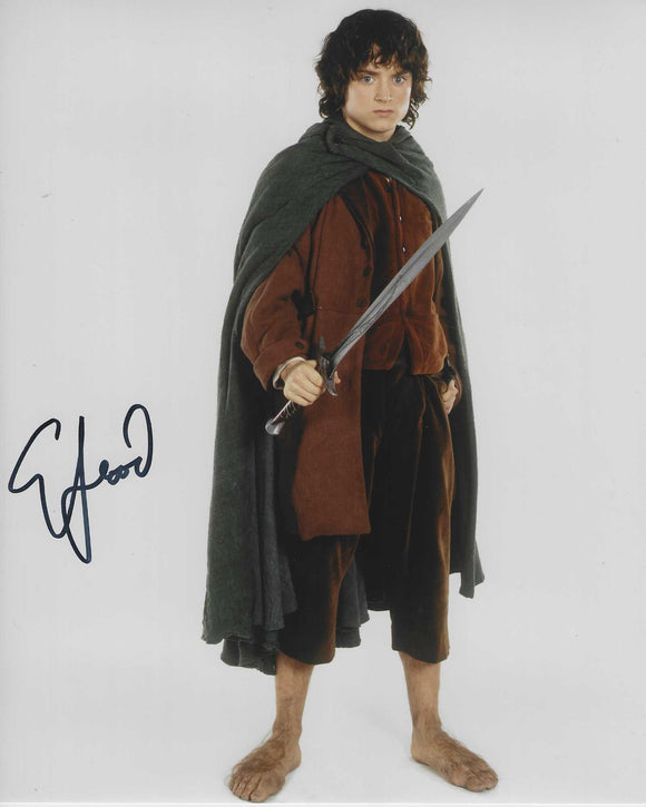 Elijah Wood 10x8 signed in Black Lord of the Rings