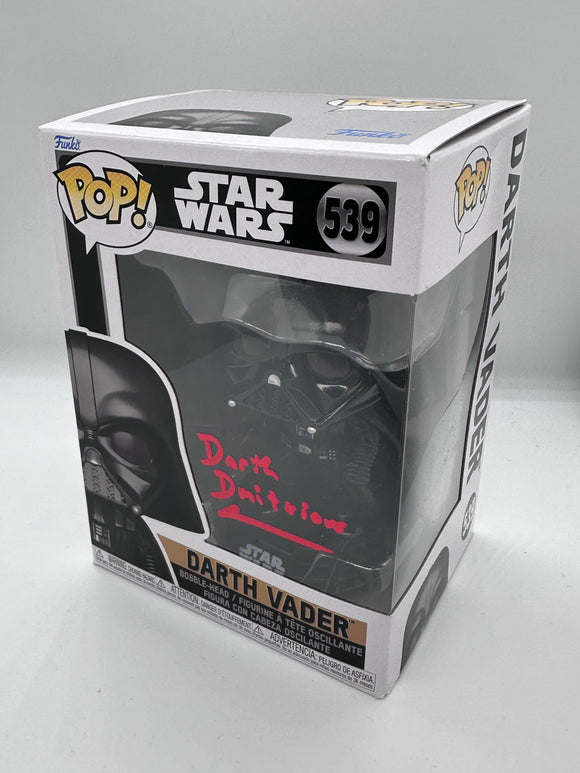 Dmitrious Bistrevsky signed Darth Vader Funko signed in Red paint pen.