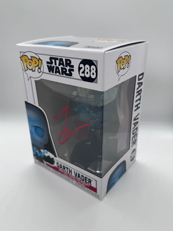 Tom O'Connell signed Darth Vader Funko 288 signed in Red paint pen.
