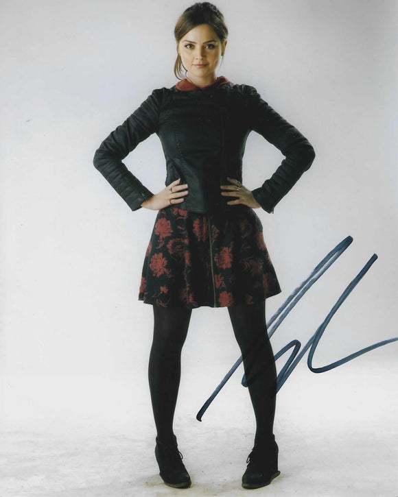 Jenna Coleman 10x8 signed in Black doctor Who