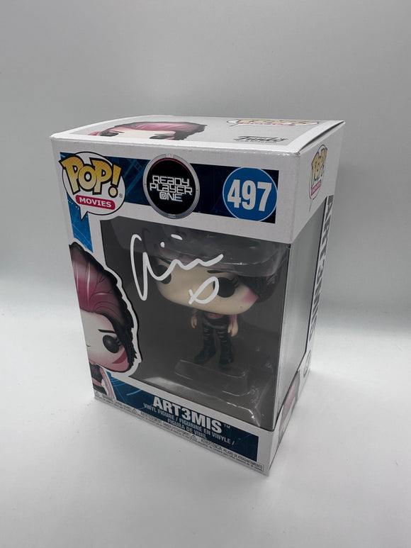Olivia Cooke signed Art3mis Funko signed in White
