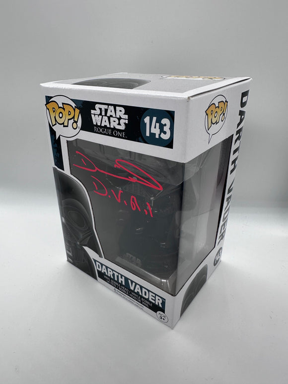 Dan Naprous signed Darth Vader Funko signed in Red paint pen. WIth Beckett
