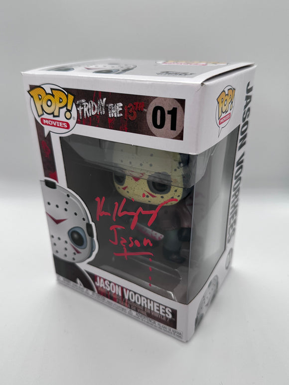 Ken Kirzinger signed Funko  signed in Red paint pen. Jason Voorhees Friday 13th
