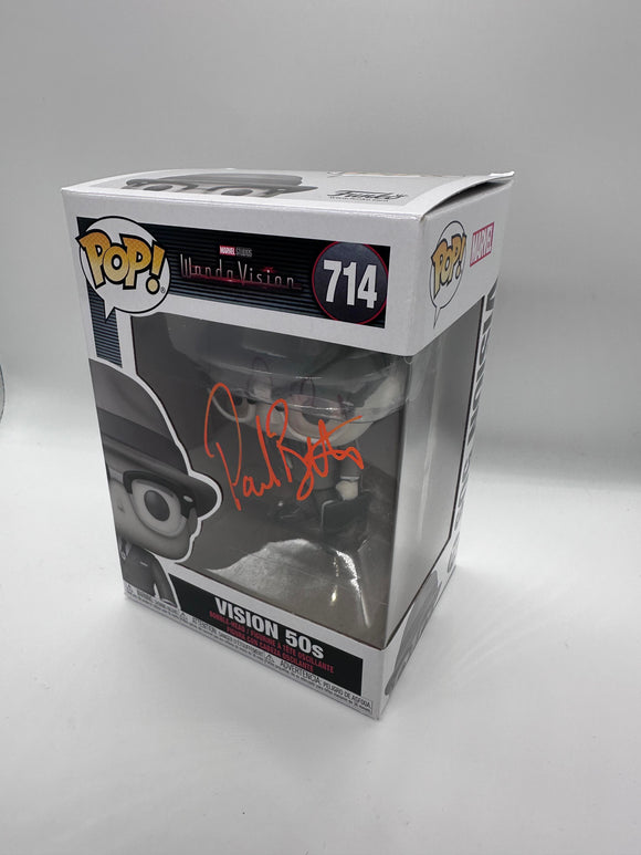 Paul Bettany signed Vision Funko 714 signed in Orange