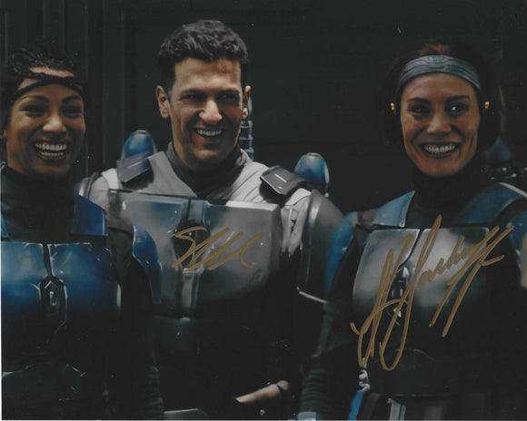 Katee Sackhoff and Simion Kassiandes Signed in Gold Mandalorian