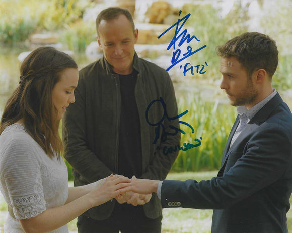 Iain DeCastecker And Clark Gregg 10x8 signed in Blue Agents of Sheild