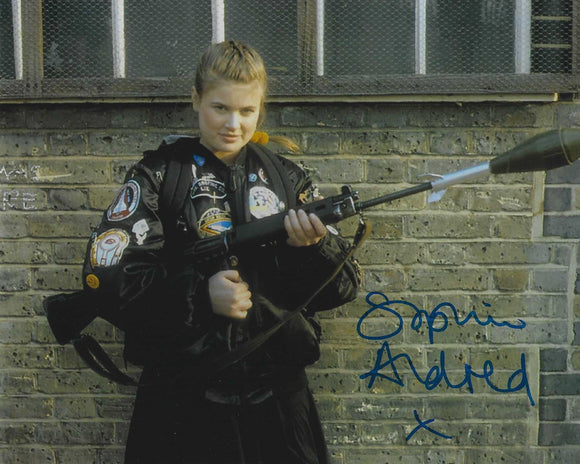 Sophie Aldred 10x8 signed in Blue Doctor who