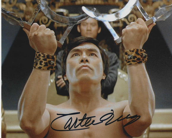 Carter Wong 10x8 signed in Black Big Trouble in Little China