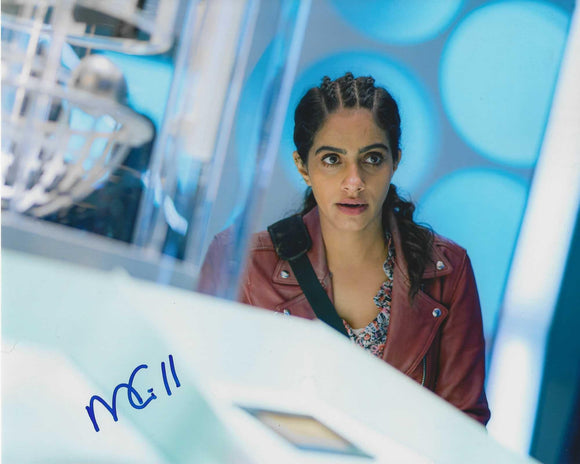 Mandip Gill Signed In Blue Doctor Who