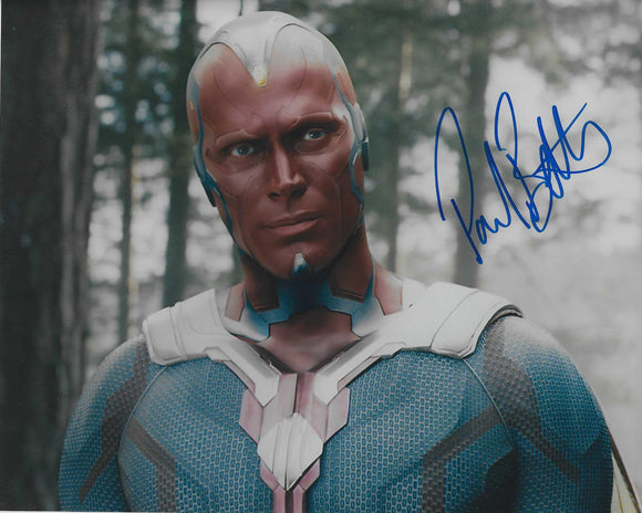 Paul Bettany 10x8 signed in Blue Avengers