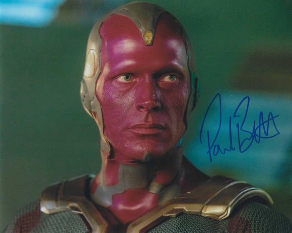 Paul Bettany 10x8 signed in Blue Avengers