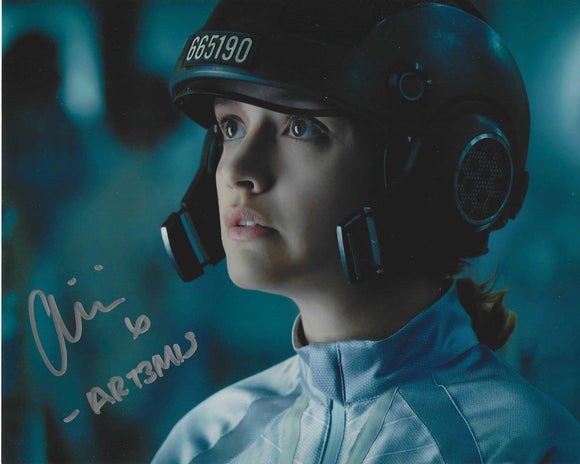 Olivia Cook 10x8 signed in Silver Ready Player One