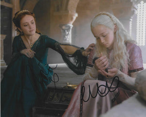 Olivia cook and Evie Allen 10x8 signed in Black House Of The dragon