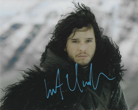 Kit Harington 10x8 signed in blue Game of Thrones