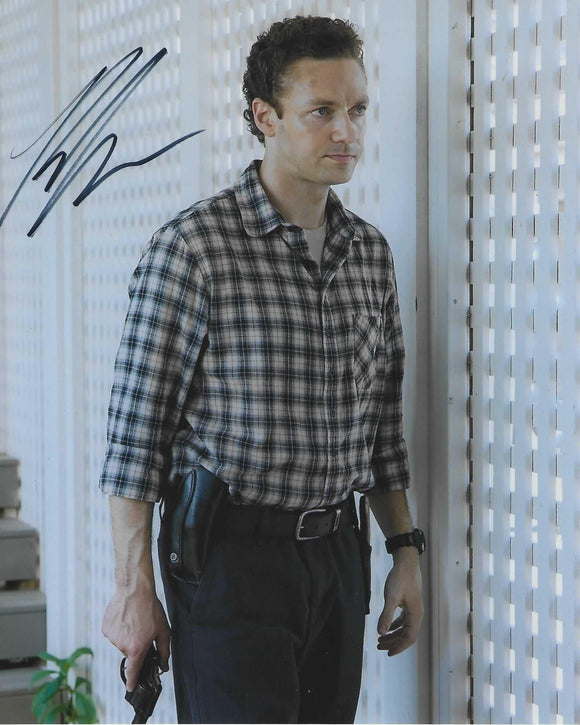 Ross Marquand 10x8 signed in Black Walking Dead