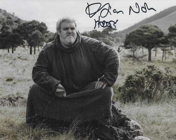 Kristian Nairn 10x8 signed in Black game Of Thrones