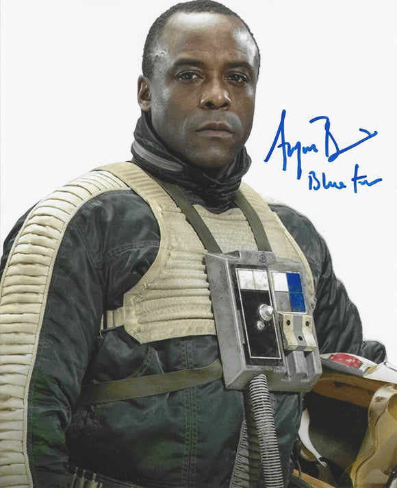 Ariyon Bakare Star Wars Rogue One 10x8 Signed in Blue Pen