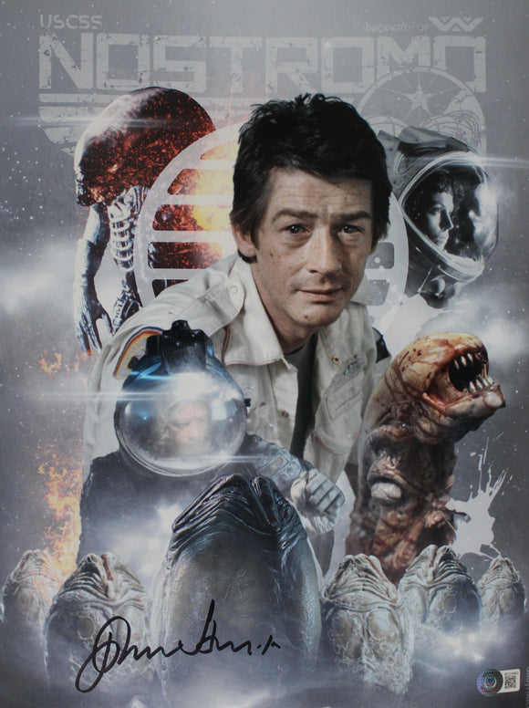 John Hurt  signed in Black 16x20 With Beckett Aliens LAST ONE