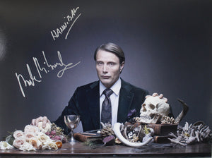 Mads Mikkleson signed in Silver 16x12 Hannibal