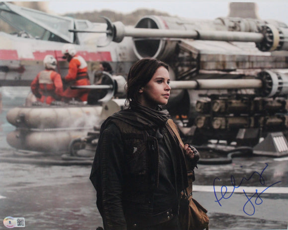 Felicity Jones 11X14 signed in Blue With Beckett Star Wars Rogue One