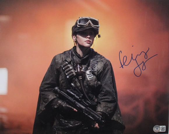Felicity Jones 11X14 signed in Blue With Beckett Star Wars Rogue One