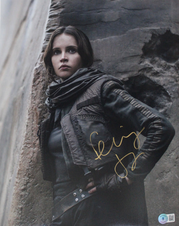Felicity Jones 11X14 signed in Gold With Beckett Star Wars Rogue One