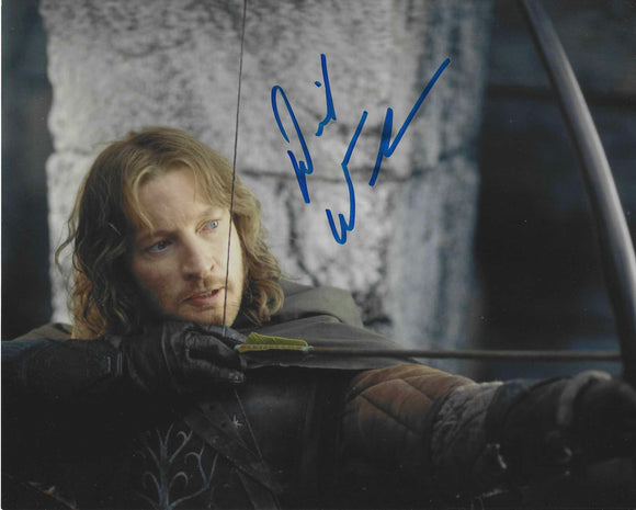 David Wenham 10x8 signed in Blue Lord of the Rings