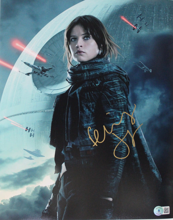 Felicity Jones 11X14 signed in Gold With Beckett Star Wars Rogue One