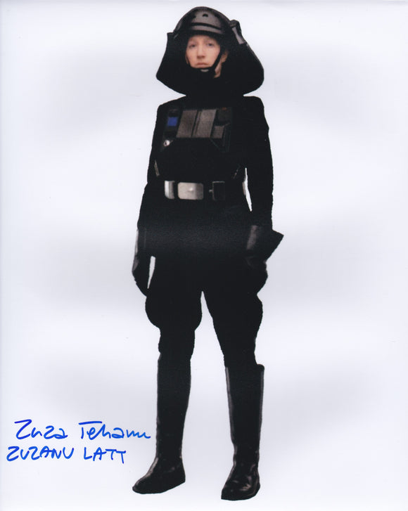 Zazu Tehenn 10x8 signed in Blue Star Wars Solo