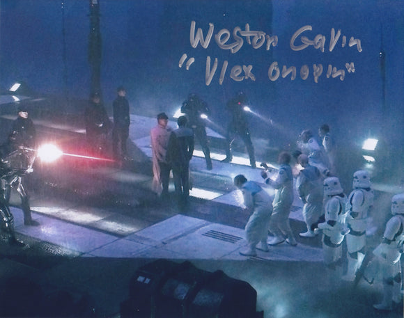 Weston Gavin 10x8 signed in Silver Star Wars Rouge One
