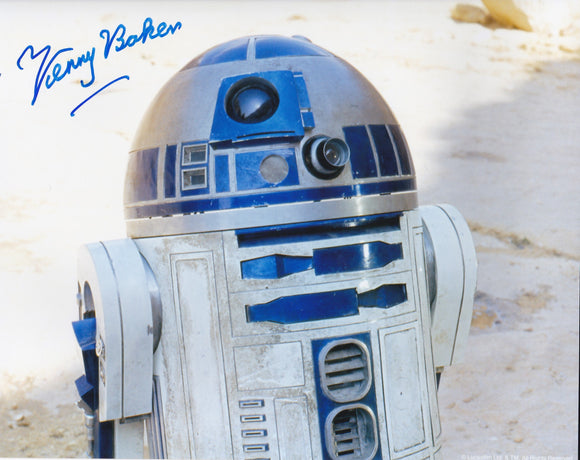 Kenny Baker 10x8 signed in Blue Star Wars