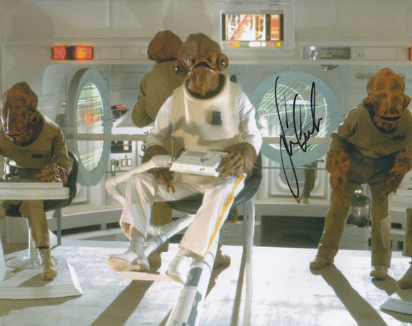 Sean Crawford 10x8 signed in Black Star Wars The Return Of The Jedi
